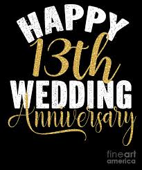 Left blank inside for your own message and comes with a plain white envelope. Happy 13th Wedding Anniversary Matching Gift For Couples Print Digital Art By Art Grabitees