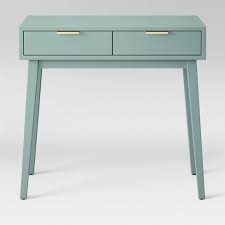 Modern solid wood entryway table with shelfs and drawers for home, green. Hafley Two Drawer Console Table Smoke Green Project 62 Target