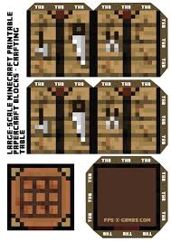 Large Scale Minecraft Crafting Table Block Minecraft Printables Minecraft Crafts Minecraft