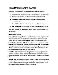 Organizational Patterns Examples And Writing Activity Writing Activities Writing Organizational