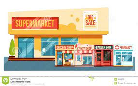 Supermercado E Arquitetura Da Cidade Pequena Dos Compartimentos Estilo Liso Ilustracao Do Vetor Ilustracao De Estrada Planta 98908072
