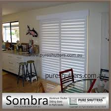 Plantation shutters are a practical and beautiful way to dress any sliding glass door. Ss012001 Sombra Sliding Aluminium Interior Security Shutterpure Shutters Company Limited