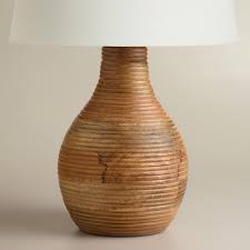 Ribbed Wood Table Lamp Base World Market Things For The Home Wood Lamp Base Table Lamp Wood Wooden Lamp Base