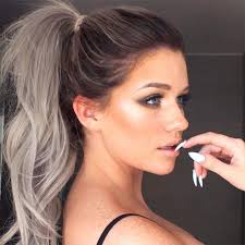 ombre hair color tied hair blond gray woman great manicure ideas make up hair women beauty ombre hair haarfarben ombre haare farben