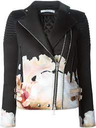 Givenchy Floral Biker Jacket Satu Farfetch Com Black Floral Jacket Black Long Sleeve Jacket Biker Jacket