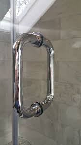 Close Up Of A Standard Chrome 6 C Pull Commonly Used On Frameless Shower Doors Other Pulls And Fini Shower Door Hardware Shower Doors Frameless Shower Doors