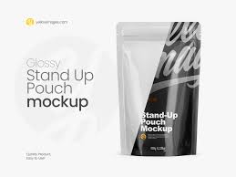 Glossy Stand Up Pouch With Zipper Mockup Front View By Dmytro Ovcharenko On Dribbble