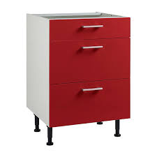 Où trouver l'offre meuble cuisine casserolier au meilleur prix ? Meuble De Cuisine Spicy Rouge Facade 1 Tiroir 2 Casseroliers Caisson Bas L 60 Cm Castorama