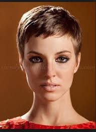 Short blonde pixie cut
