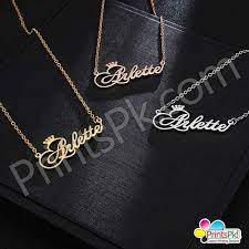 Customized Name Necklace Name Locket Online In Pakistan Locket Design Name Necklace Jewelry Sellers