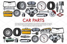 Vector Tools And Car Spare Parts Car Spare Parts Auto Spare Parts Spare Parts