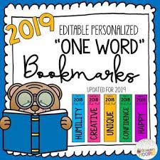 One Word Goal Bookmarks Creating A One Word Resolution Or Goal Is One Of My Favorite New Year S Goal Setting Activities I Love T Words One Word New Year Goals