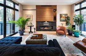In addition to an open layout, the best ideas for decorating your home with a modern style are to use monochromatic paint colors with elaborate wall dcor. Cozy Modern Home In Canada Photos Ideas Design Interior Remodel Living Room Decor Inspiration Interior Design
