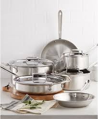 All Clad D5 Brushed Stainless Steel 10 Pc Cookware Set Reviews Cookware Kitchen Macy S In 2020 Cookware Set Cookware Set Stainless Steel Brushed Stainless Steel