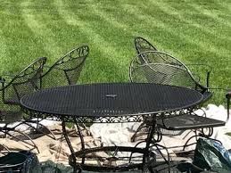 Find wrought iron kitchen sets. Better Homes And Gardens Wrought Iron Patio Dining Set Clayton Court Cushioned 5 Piece Red Walmart Com Walmart Com
