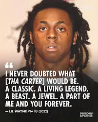 19 years ago today Lil Wayne dropped 'Tha Carter,' the first of what would  become a 5 album series.