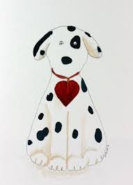 Black And White Spotted Dog Dalmation Watercolor Art Spotted Dog Black And By Terrablueart Art Watercolor Art Spotted Dog