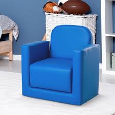 Shop for high table and chairs online at target. Qaba 2 In 1 Kids Table Sofa Chair Set Activity Couch Blue Aosom Canada