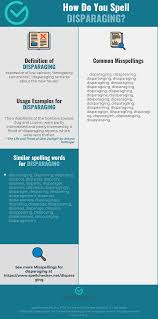 Correct Spelling For Disparaging Infographic Spellchecker Net