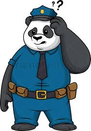 Confused Panda Policeman Cartoon Clipart Vector Friendlystock Cartoon Clip Art Panda Artwork Cartoon
