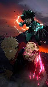 Jujutsu Kaisen X My Hero Academia In 2021 Cool Anime Wallpapers Anime Characters Hunter Anime