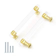 A wide variety of acrylic drawer pulls options are available to you, such as design style, material, and application. 5 Pack 5 Cabinet Pulls Polished Gold Clear Acrylic Kitchen Drawer Pulls Cabinet Handles Modern T Bar Door Cabinet Hardware Hole Center 128 Mm 5 Inch Buy Online In Belgium At Desertcart Be Productid 164345964
