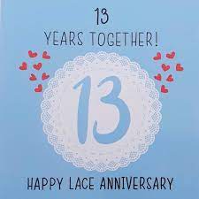 If you want to follow the traditional 13th wedding anniversary gift theme, there are plenty of lace gifts for her to choose from. 13th Wedding Anniversary Card Lace Anniversary Etsy Wedding Anniversary Cards 13th Wedding Anniversary Anniversary Wishes For Husband