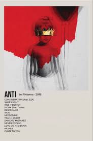 Rihanna Album Poster Movie Poster Wall Music Poster Design Film Posters Minimalist