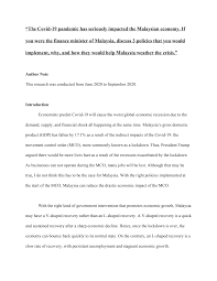 Malaysia has extended its nationwide lockdown until june 9 to curb the movement of citizens and residents of malaysia must receive adequate economic, social and psychological. Https Www Nottingham Edu My Economics Documents 2020 Third Prize Pdf