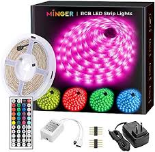 Led bulbs are now available in more than a dozen different colors. Amazon Com Minger Led Strip Lights 16 4ft Rgb Color Changing Led Lights For Home Kitchen Room Bedroom Dorm Room Bar With Ir Remote Control 5050 Leds Diy Mode Home Improvement