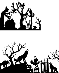 Millions customers found halloween silhouette templates &image for graphic design on pikbest. Download Download Halloween Silhouette Scenes Free Halloween Silhouettes Full Size Png Image Pngkit