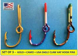 Gold Camo Usa Flag Eagle Claw Fish Hook Hat Pin Money Clip Set Of 3 Eagle Claw Hat Pins Fish Hook