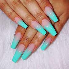 Acrylics are a combination of a liquid monomer and a. Repost Turquoise French Fka Pcakes Styles Dainty Lifestyle Princess Nailartlove Nailsta Turquoise Nails Turquoise Acrylic Nails Aqua Nails