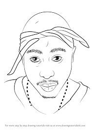 Learn How To Draw 2pac Rappers Step By Step Drawing Tutorials Tupac Artwork Eminem Drawing Tupac Art