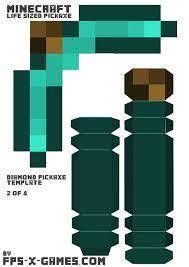 Minecraft Pickaxe Papercraft Template 2 Png 1 131 1 600 Pixels Minecraft Printables Minecraft Diamond Pickaxe Papercraft Templates