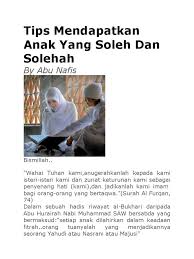 Nabila sekarang sudah kelas 6 sd di sebuah sdit di bekasi. Tips Mendapatkan Anak Yang Soleh Dan Solehah By Abu Nafis
