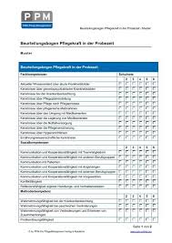 Beschrieben werden sie mit jeweils einem beispielhaften. Beurteilungsbogen Pflegekraft In Der Probezeit