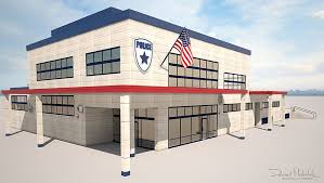 Police Station Low Poly On Cubebrush Co Police Station Real Estates Design Police
