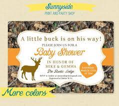 Camo Buck Printable Baby Shower Invitation With Orange For Etsy Camouflage Baby Shower Printable Baby Shower Invitations Baby Shower
