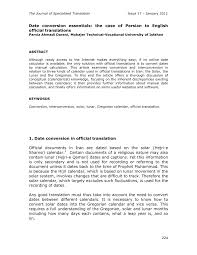 You are actively getting out there and meeting people and spending time with them. Pdf Date Conversion Essentials The Case Of Persian To English Official Translations