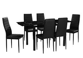Structure en panneaux contreplaqués de peuplier. Table Extensible 6 Chaises Noir Fly Table Chaise Design Pas Cher
