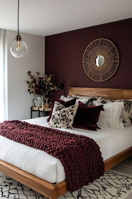 Elegant Burgundy & Gold Bedroom Inspiration