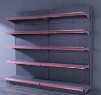 Adjustable Supermarket Shelf with Upright Extension and Light Box