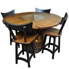 10 Great Whiskey Barrel Tables You Can Buy Or Diy All Gifts Considered Barrel Table Whiskey Barrel Table Whiskey Barrel Furniture