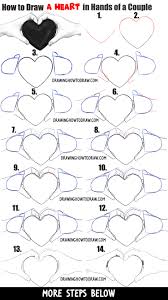 How To Draw Couple S Hands Holding A Heart For Valentine S Day Easy Step By Step Drawing Couple Drawings Drawing Tutorial