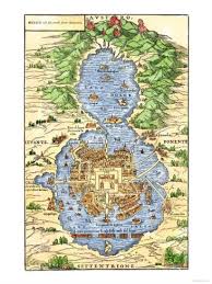 Tenochtitlan Capital City Of Aztec Mexico An Island Connected By Causeways To Land C 1520 Giclee Print Allposters Com Aztec Civilization Ancient Maps Map Art