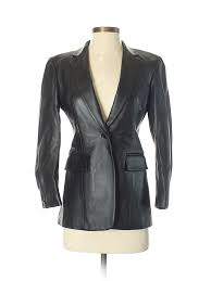 Details About Dkny Women Black Leather Jacket 2 Petite