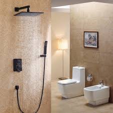 Dree Black Wall Mounted Rain Shower Handheld Shower Set Solid Brass Shower Sets Showers Taps Wall Mount Rain Shower Shower Faucets Shower Heads