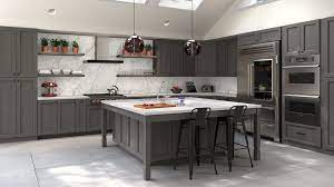 Nova Light Grey Shaker Kitchen Cabinets Stockcabinetexpress Grey Shaker Kitchen Shaker Kitchen Cabinets Affordable Kitchen Cabinets