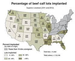 Percentage Of Feeder Cattle Lots Implanted Ag Facts